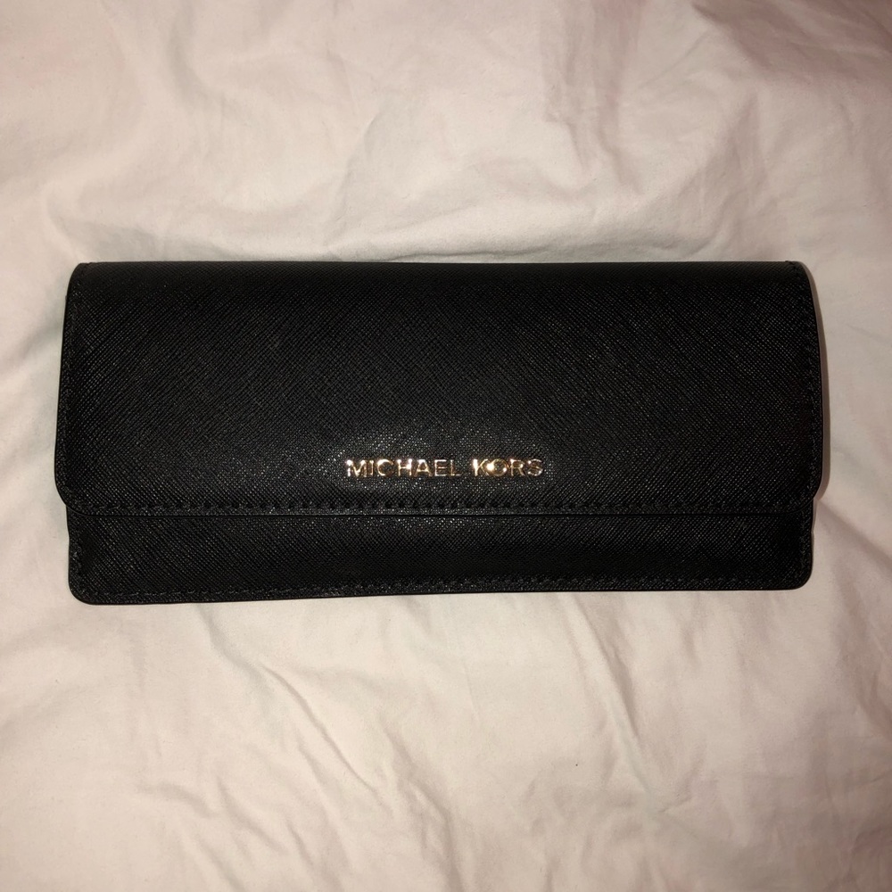 michael kors black long wallet